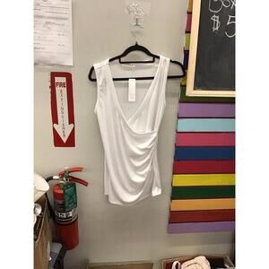 Hello miz women’s ruched wrap tank medium white new from HSN